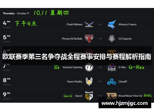欧联赛季第三名争夺战全程赛事安排与赛程解析指南 欧联赛季第三名争夺战全程赛事安排与赛程解析指南