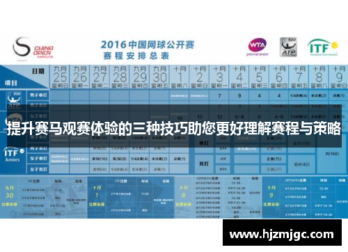 提升赛马观赛体验的三种技巧助您更好理解赛程与策略 提升赛马观赛体验的三种技巧助您更好理解赛程与策略